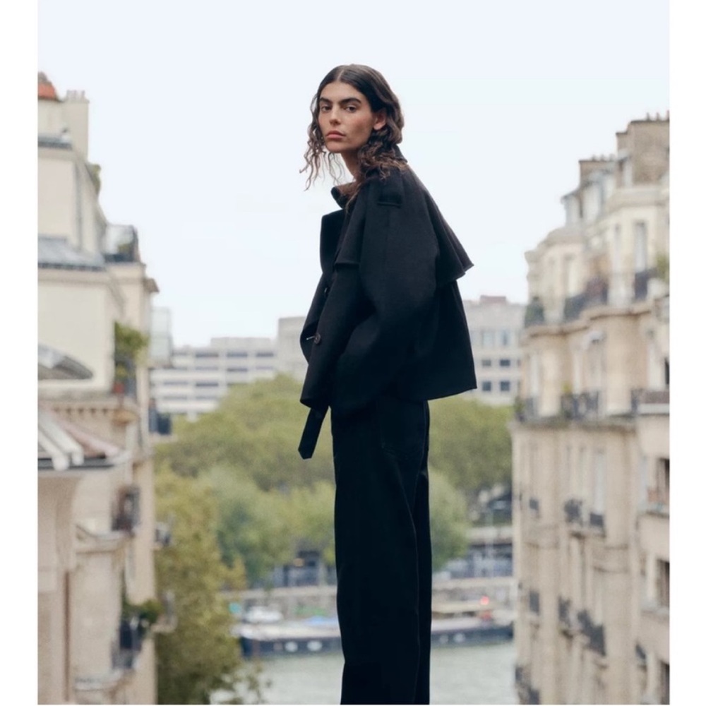 Zara Black Double-Breasted wool Jacket - Picture 11 of 15